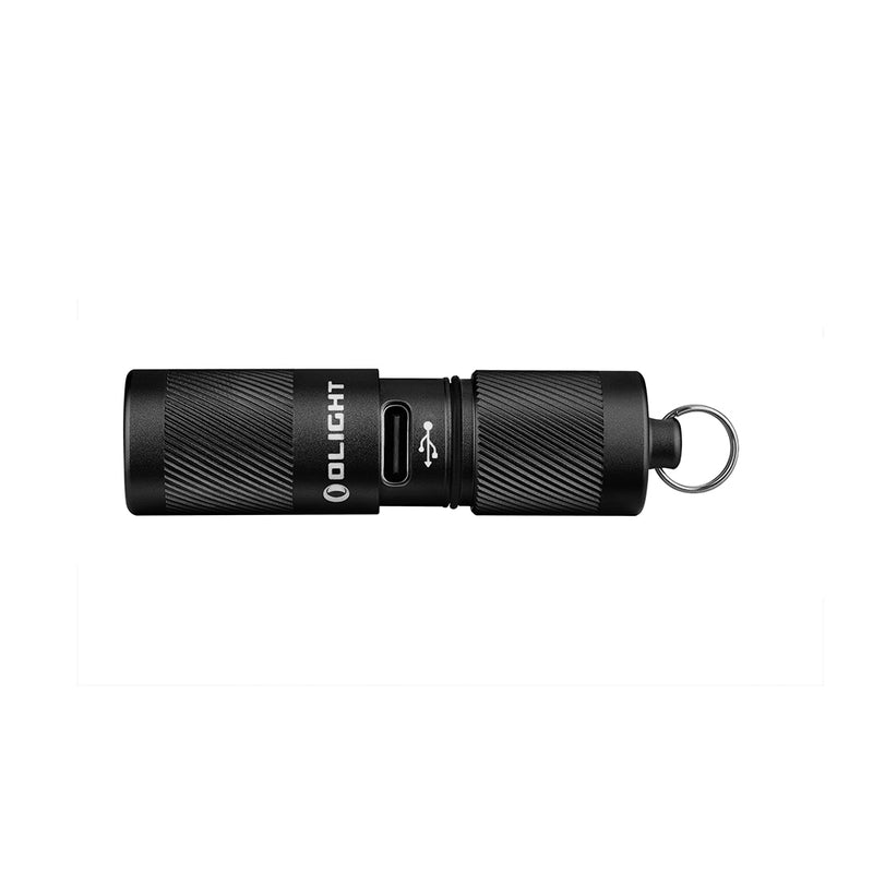 olight ir2 pro keychian flashlight open, showing USB-C charging port