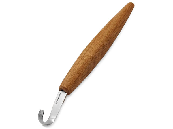 BeaverCraft Double Bevel Spoon Carving Hook Knife with Oak Handle