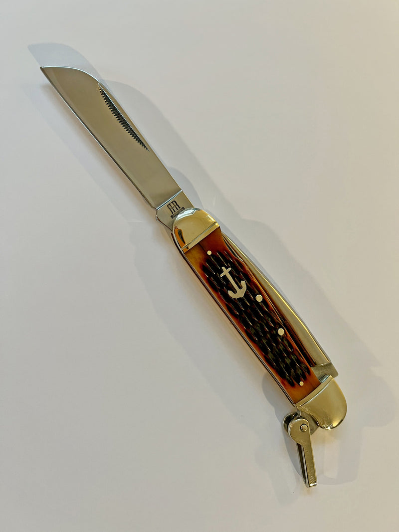 Folding Marlinspike Knife w/Bone Handle